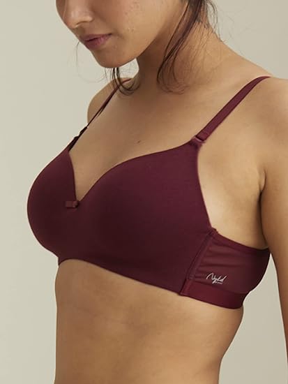 NYKD Women’s Cotton Lightly Padded Seamless Wire-Free Everyday T-Shirt Bra 3,4th Coverage, Daily Use – NYB002